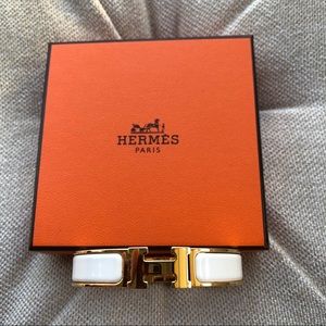 Hermès White Clik H Bracelet PM